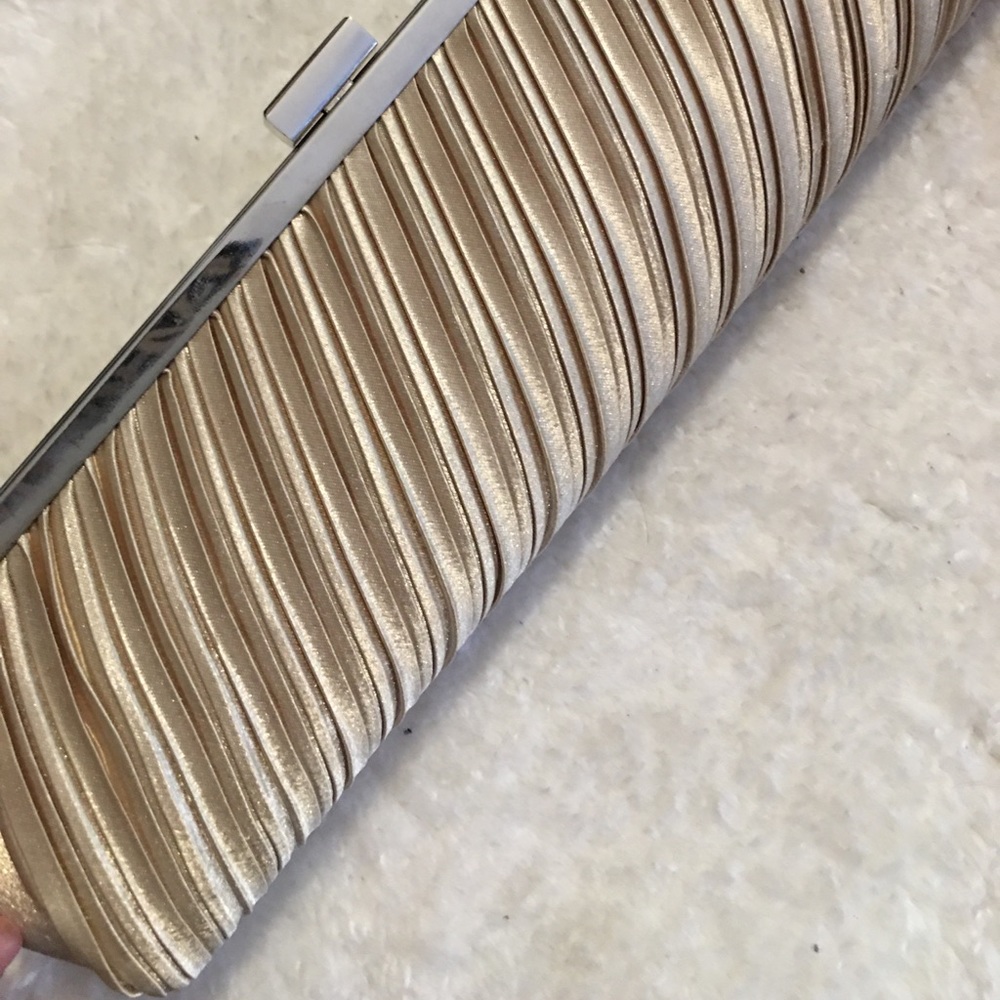 CLUTCH with Gold chain strap, hair wraps, jewlery